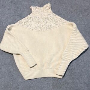 NWOT Zara Elegant Cream Lace Women's Sweater